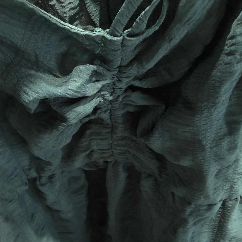 BloomChic Dark Teal Tiered Midi Dress - Picture 3 of 9